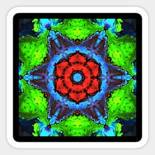 Psychedelic Kaleidoscope Red Blue and Green Sticker